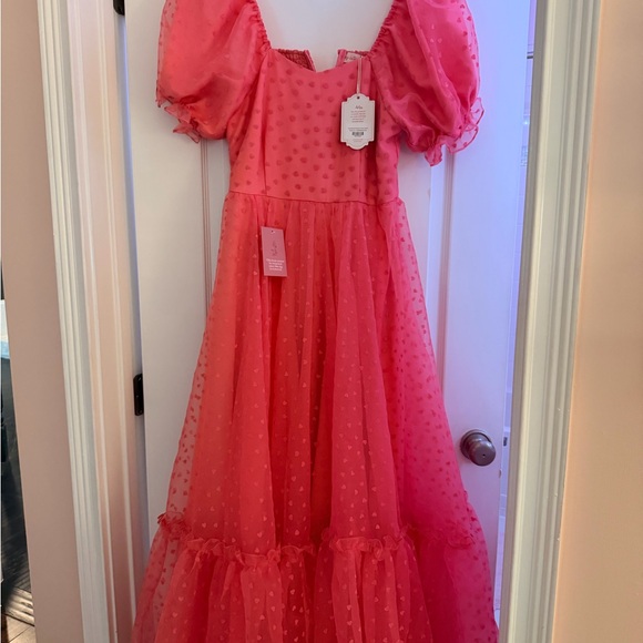 Ivy City Co Dresses & Skirts - Ivy City Co Coral Puff-Sleeve Maxi Dress